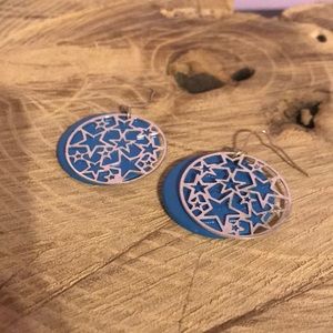 Blue and silver earrings